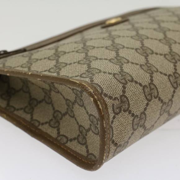 GUCCI GG Canvas Clutch Bag PVC Leather Beige Auth yk7935B - Picture 9 of 16